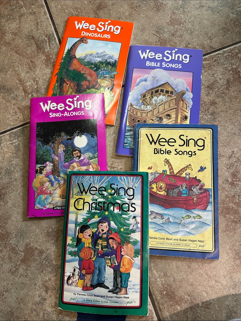 Wee Sing 5 Book Lot Dinosaurs Bible Songs Christmas Sing Alongs Vintage Kids